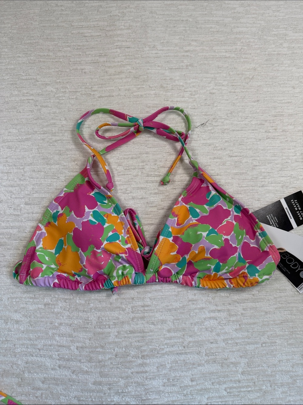 Cotton On Body Slide Triangle Halter Bikini Top NWT